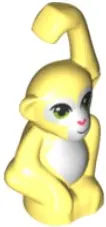 Bright Light Yellow Monkey, Friends Style, Baby (Orangutan) with Lime Eyes, Coral Nose, White Face a