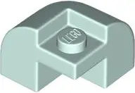 Light Aqua Slope, Curved 2 x 2 x 1 1/3 Corner Round with Recessed Stud