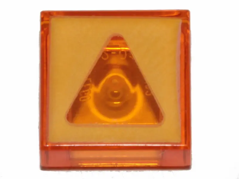 Trans-Orange Tile 1 x 1 with Triangle on Yellow Background Pattern