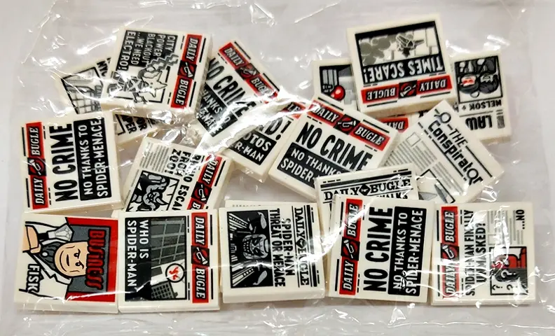 White Tile 2 x 2, Daily Bugle Newspapers, 18 in Bag (Multipack)