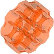 Trans-Neon Orange Technic, Axle Connector Block Round with 2 Pin Holes and 3 Axle Holes (Hero Factor