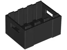Black Container, Crate 3 x 4 x 1 2/3 with Handholds