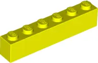 Neon Yellow Brick 1 x 6