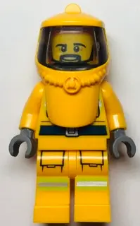 Fire - Reflective Stripes, Bright Light Orange Suit and Hood Hazard with Trans-Brown Face Shield, Be