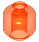 Trans-Neon Orange Minifigure, Head (Plain)