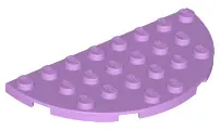 Medium Lavender Plate, Round Half 4 x 8