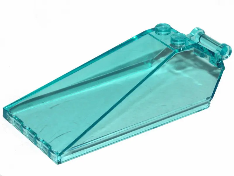Trans-Light Blue Windscreen 8 x 4 x 2 with 2 Studs and Bar Handle