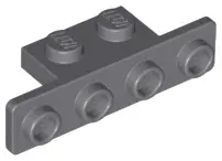 Dark Bluish Gray Bracket 1 x 2 - 1 x 4 with Rounded Corners