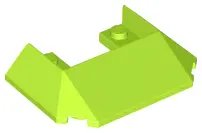 Lime Wedge 6 x 4 Cutout (Train Roof) with 5 Large Bottom Tubes