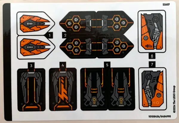 Sticker Sheet for Set 71821 - (10108436/6484990)