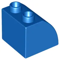 Blue Duplo, Brick 2 x 2 x 1 1/2 Slope Curved