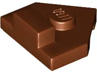 Reddish Brown Wedge, Plate 2 x 2 Pentagonal with Center Stud and 1 x 1/2 Raised Tab on Top