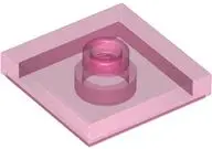 Pink Plate, Modified 2 x 2 with Groove and 1 Stud in Center (Jumper)