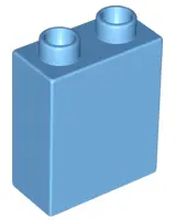 Medium Blue Duplo, Brick 1 x 2 x 2