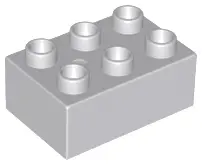 Light Bluish Gray Duplo, Brick 2 x 3