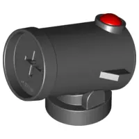 Black Duplo Cannon Shooting with Axle Hole, Red Firing Button and Matching Color Base