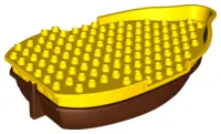 Reddish Brown Duplo Boat Hull Unitary 10 x 18 with Yellow Top (13537 / 13536)