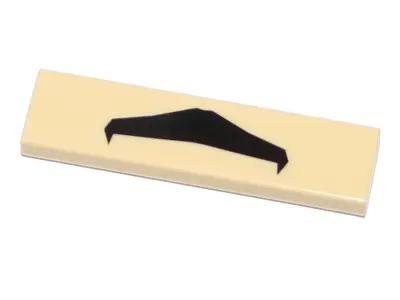 Tan Tile 1 x 4 with Black Moustache Pattern