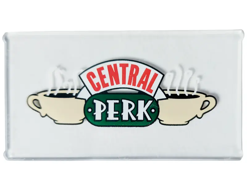Trans-Clear Glass for Window 1 x 4 x 6 with 2 Cups of Coffee and  'CENTRAL PERK' Pattern