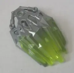 Flat Silver Bionicle Crystal Armor with Marbled Trans-Neon Green Pattern