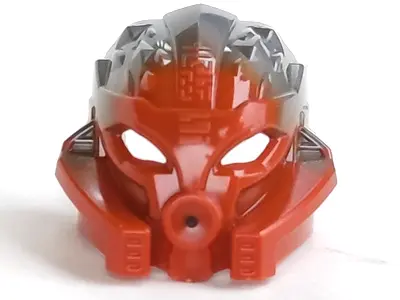 Dark Orange Bionicle Mask of Stone (Unity) with Marbled Flat Silver Pattern