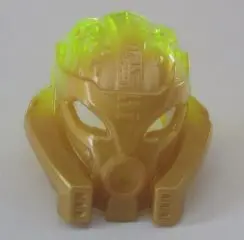 Pearl Gold Bionicle Mask of Stone (Unity) with Marbled Trans-Neon Green Pattern