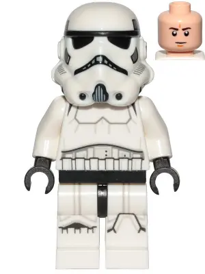 Imperial Stormtrooper - Male, Dual Molded Helmet with Light Bluish Gray Panels on Back, Light Nougat