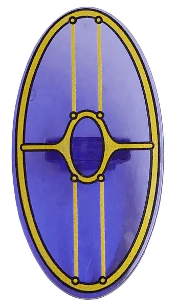 Trans-Purple Minifigure, Shield Elliptical with SW Gungan Patrol Shield without Dark Pink Glow in Ce
