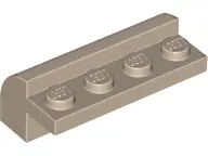 Dark Tan Slope, Curved 2 x 4 x 1 1/3 with 4 Recessed Studs