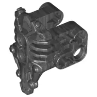 Pearl Dark Gray Bionicle Armor Uniter with 2 Pin Holes on Front, Axle and Pin Holes on Sides