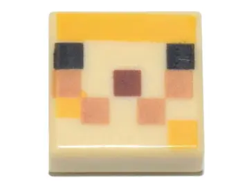 Tan Tile 1 x 1 with Pixelated Black, Bright Light Orange, Medium Nougat, and Reddish Brown Squares P
