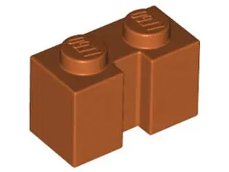 Dark Orange Brick, Modified 1 x 2 with Channel