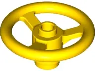 Yellow Technic, Steering Wheel Small, 3 Studs Diameter