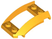 Bright Light Orange Wedge 4 x 3 Open with Cutout and 4 Studs