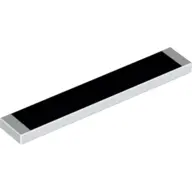 White Tile 1 x 6 with Black Rectangle Pattern