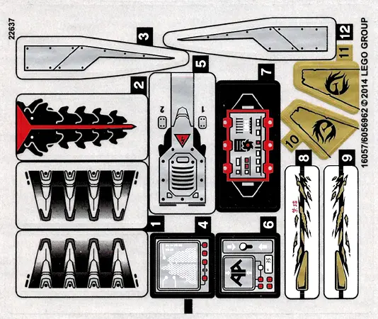 Sticker Sheet for Set 70725 - (16057/6056962)