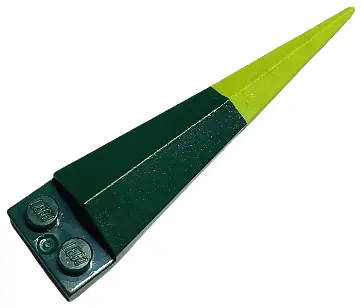 Dark Green Plate, Modified 1 x 2 with Angular Extension with Molded Flexible Rubber Lime Tip Pattern