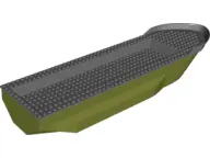 Olive Green Boat, Hull Unitary 51 x 12 x 6 with Side Bulges with Dark Bluish Gray Top (62791 / 54101