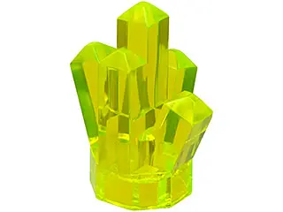 Trans-Neon Green Rock 1 x 1 Crystal 5 Point