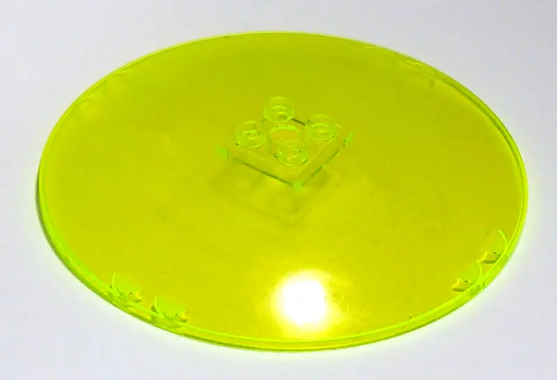 Trans-Neon Green Dish 10 x 10 Inverted (Radar) - Hollow Studs