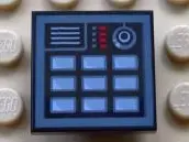 Black Tile, Modified 2 x 2 Inverted with Keypad Pattern