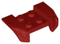 Dark Red Vehicle, Mudguard 2 x 4 with Headlights Overhang