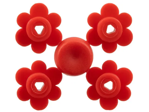 Red Plant Flower Small, 4 on Sprue