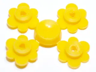 Yellow Plant Flower Small, 4 on Sprue