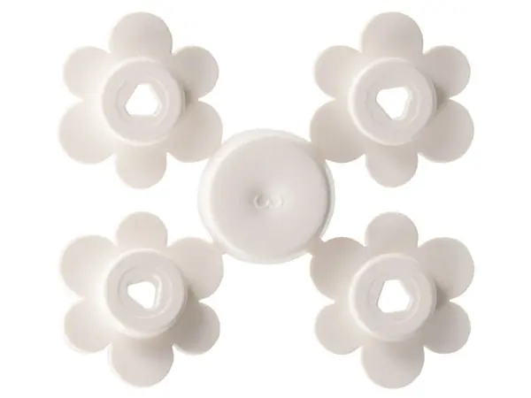 White Plant Flower Small, 4 on Sprue