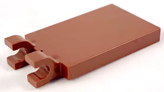 Reddish Brown Tile, Modified 2 x 3 with 2 U Clips
