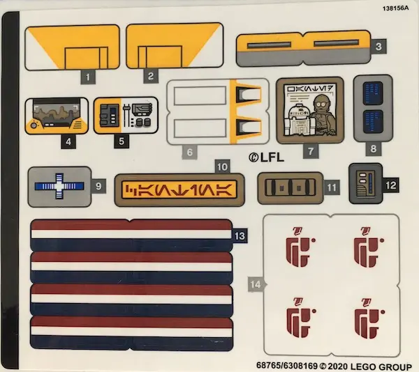 Sticker Sheet for Set 75290 - (68765/6308169)
