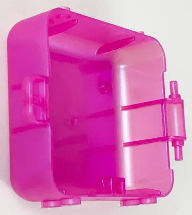 Satin Trans-Dark Pink Container, Box 3 x 8 x 6 2/3 Half Front