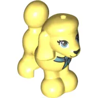 Bright Light Yellow Dog, Friends Style, Poodle with Metallic Light Blue Eyes with Eyelashes, Dark Si