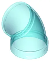 Trans-Light Blue Cylinder Tube, Curved 45 degrees